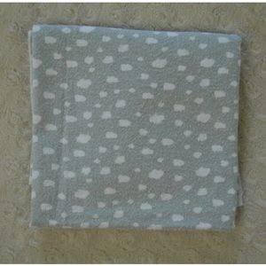 Cribmates Cloud Print Baby Receiving Blanket Flannel Gray White Cotton